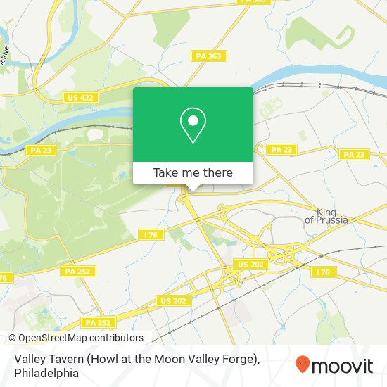 Mapa de Valley Tavern (Howl at the Moon Valley Forge)