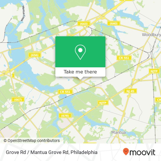 Mapa de Grove Rd / Mantua Grove Rd