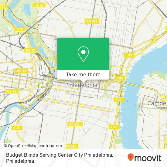 Budget Blinds Serving Center City Philadelphia map