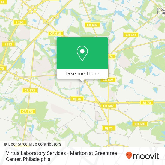 Virtua Laboratory Services - Marlton at Greentree Center map