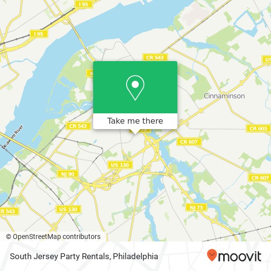 Mapa de South Jersey Party Rentals