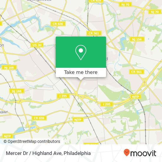 Mercer Dr / Highland Ave map