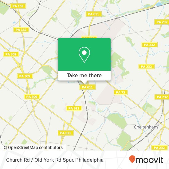 Mapa de Church Rd / Old York Rd Spur
