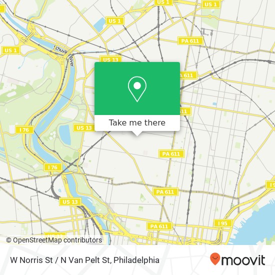 W Norris St / N Van Pelt St map