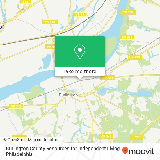 Burlington County Resources for Independent Living map