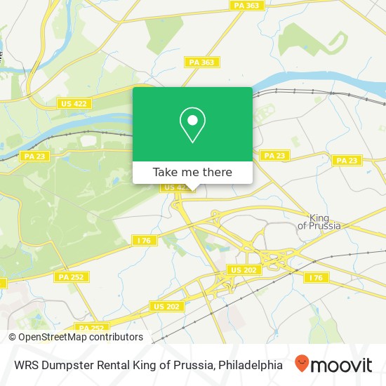 Mapa de WRS Dumpster Rental King of Prussia