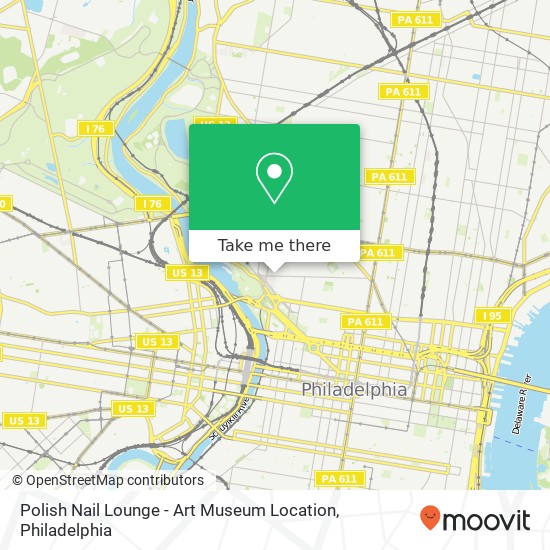 Mapa de Polish Nail Lounge - Art Museum Location