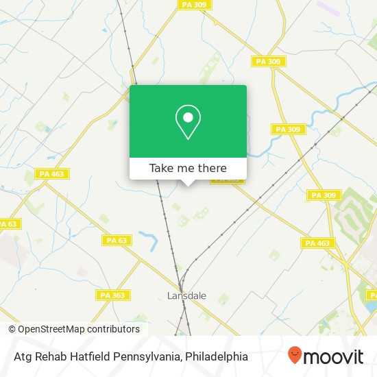 Mapa de Atg Rehab Hatfield Pennsylvania