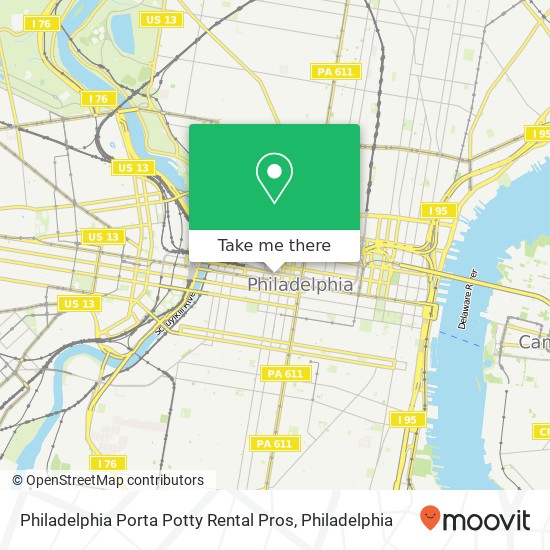 Mapa de Philadelphia Porta Potty Rental Pros