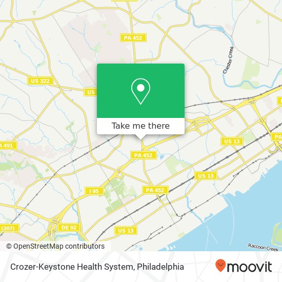 Mapa de Crozer-Keystone Health System