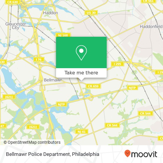 Bellmawr Police Department map