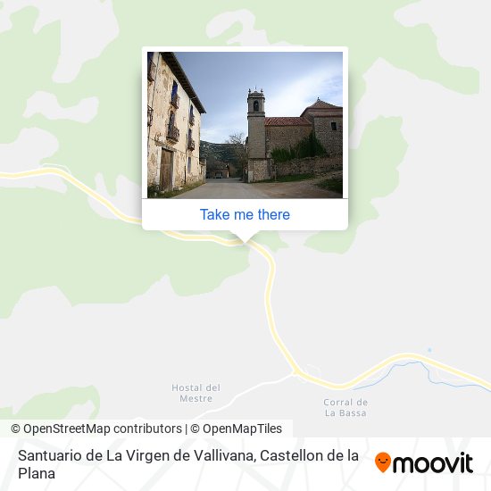 mapa Santuario de La Virgen de Vallivana