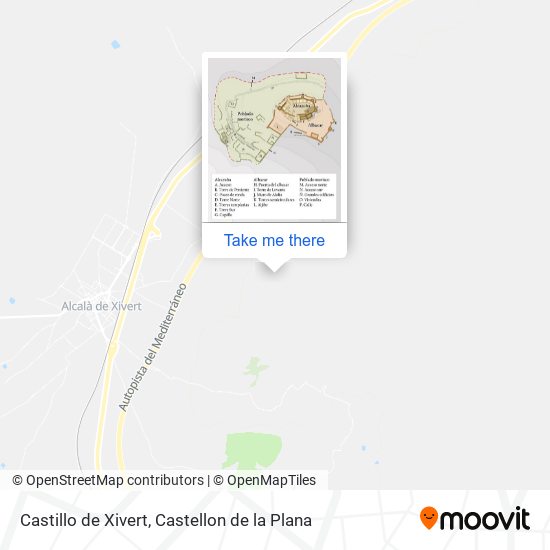Castillo de Xivert map