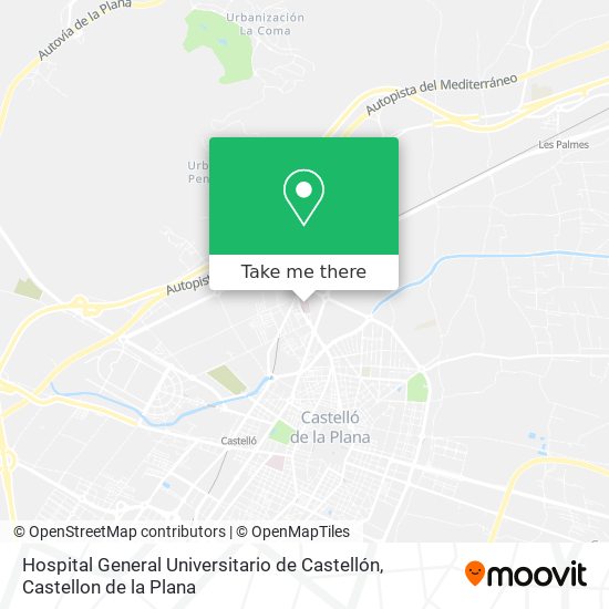 Hospital General Universitario de Castellón map