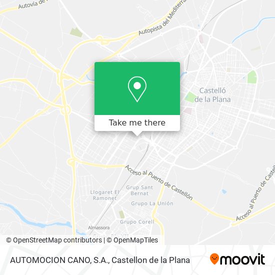 mapa AUTOMOCION CANO, S.A.