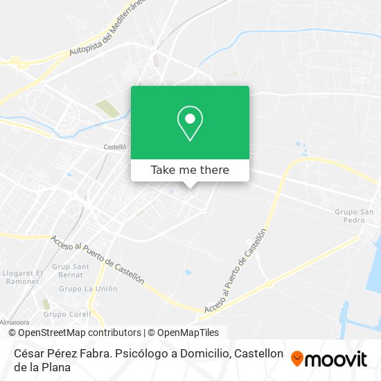mapa César Pérez Fabra. Psicólogo a Domicilio
