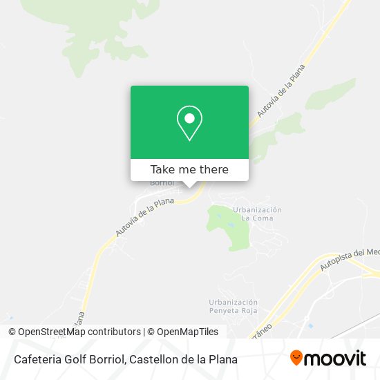 mapa Cafeteria Golf Borriol