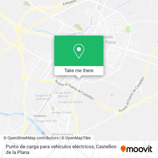 Punto de carga para vehículos eléctricos map