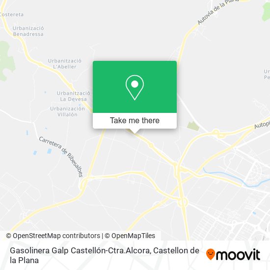 mapa Gasolinera Galp Castellón-Ctra.Alcora