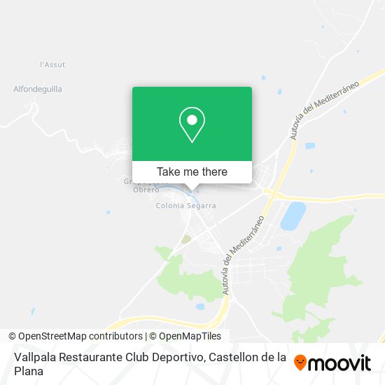 mapa Vallpala Restaurante Club Deportivo