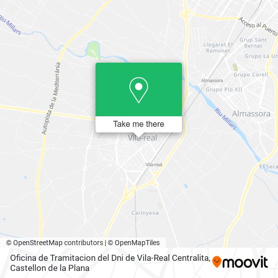 mapa Oficina de Tramitacion del Dni de Vila-Real Centralita