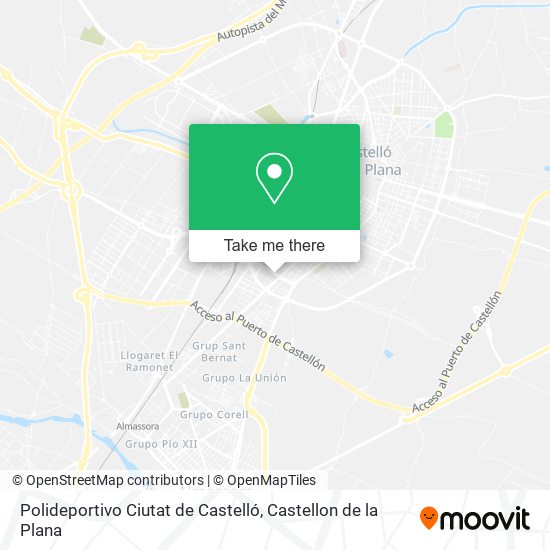 mapa Polideportivo Ciutat de Castelló