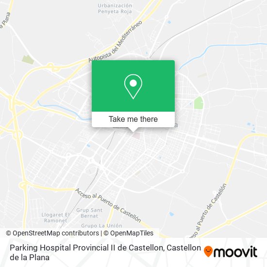 mapa Parking Hospital Provincial II de Castellon