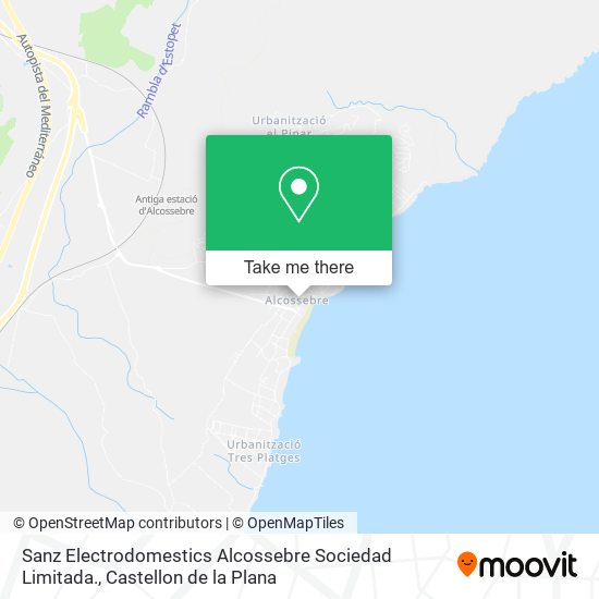 mapa Sanz Electrodomestics Alcossebre Sociedad Limitada.
