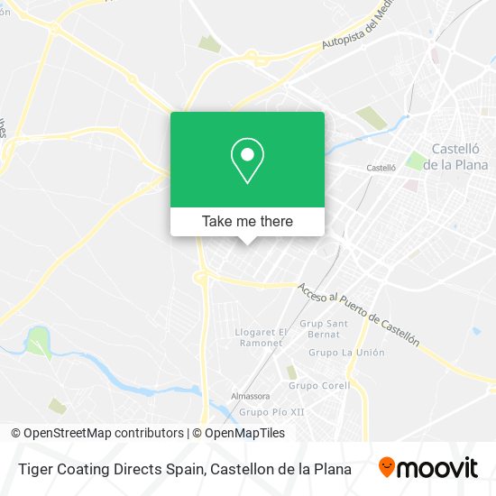 mapa Tiger Coating Directs Spain