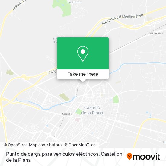 mapa Punto de carga para vehículos eléctricos