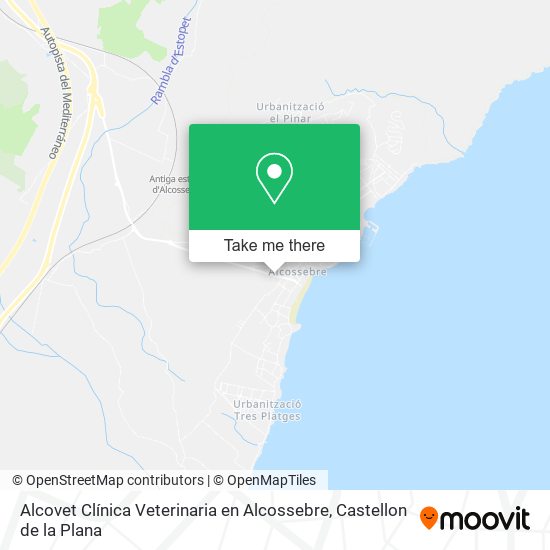 mapa Alcovet Clínica Veterinaria en Alcossebre
