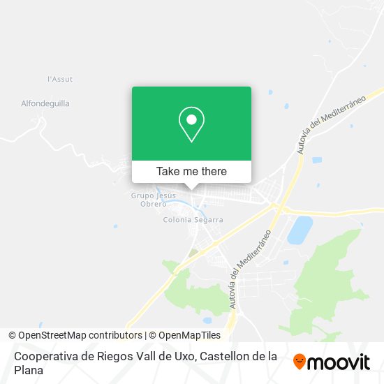 Cooperativa de Riegos Vall de Uxo map