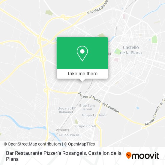Bar Restaurante Pizzería Rosangels map