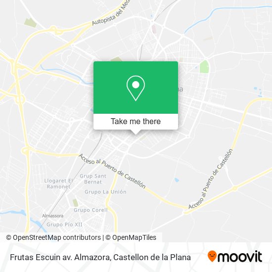 Frutas Escuin av. Almazora map