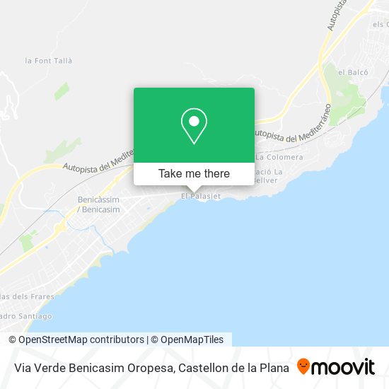 Via Verde Benicasim Oropesa map