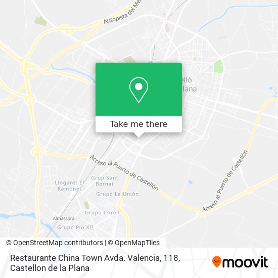 Restaurante China Town Avda. Valencia, 118 map