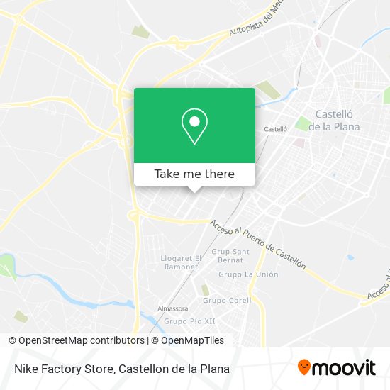 mapa Nike Factory Store