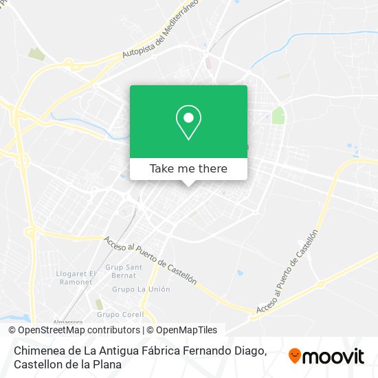 mapa Chimenea de La Antigua Fábrica Fernando Diago