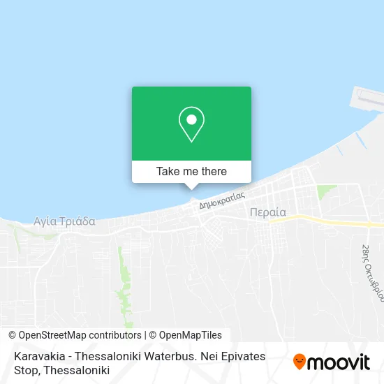 Karavakia - Thessaloniki Waterbus. Nei Epivates Stop map