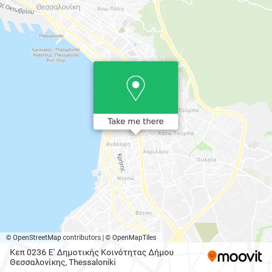 Κεπ 0236 Ε' Δημοτικής Κοινότητας Δήμου Θεσσαλονίκης map