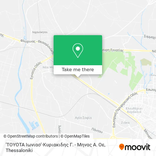 'TOYOTA Ιωνιασ'-Κυριακιδης Γ. - Μηνας Α. Οε map