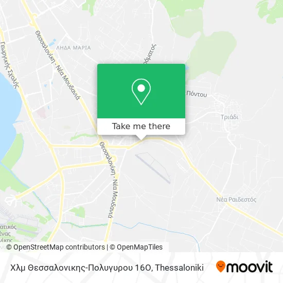 Χλμ Θεσσαλονικης-Πολυγυρου 16Ο map