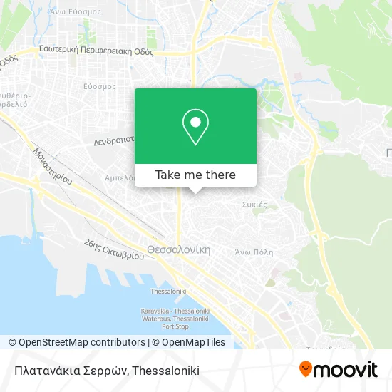 Πλατανάκια Σερρών map