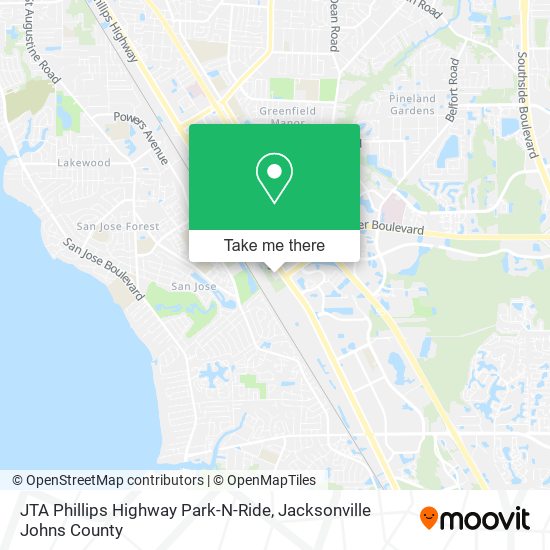 JTA Phillips Highway Park-N-Ride map