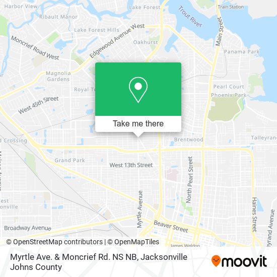 Myrtle Ave. & Moncrief Rd. NS NB map