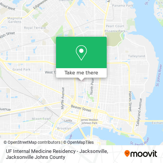 Mapa de UF Internal Medicine Residency - Jacksonville