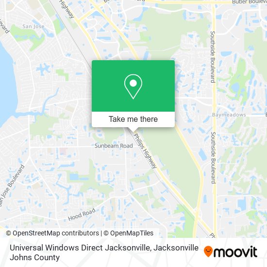 Universal Windows Direct Jacksonville map