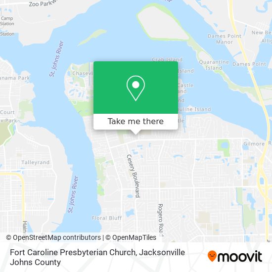 Fort Caroline Presbyterian Church map