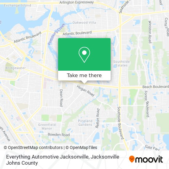 Everything Automotive Jacksonville map