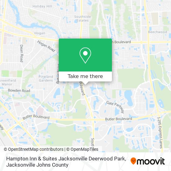 Hampton Inn & Suites Jacksonville Deerwood Park map